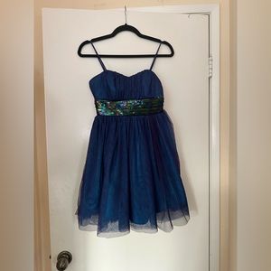 XOXO Chiffon Iridescent Bedazzled Mini Dress